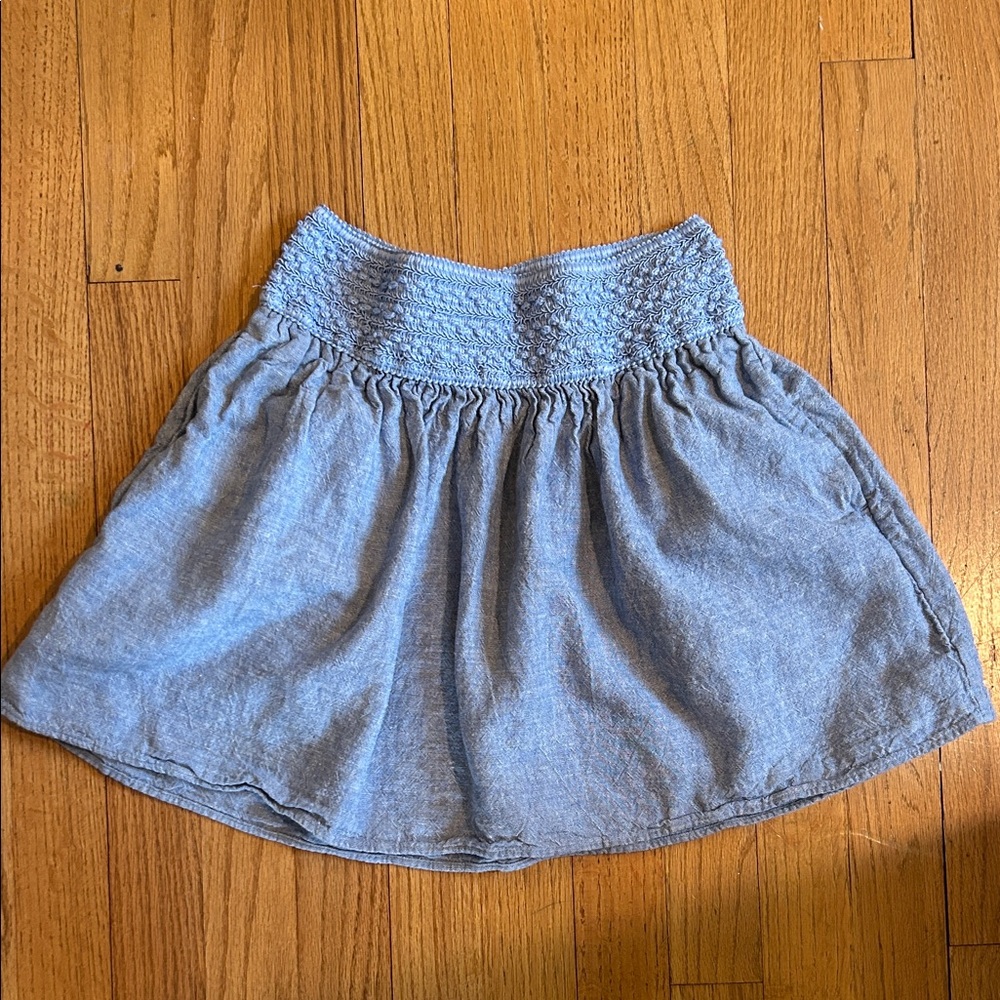 J. Crew Chambray mini skirt with elastic waist